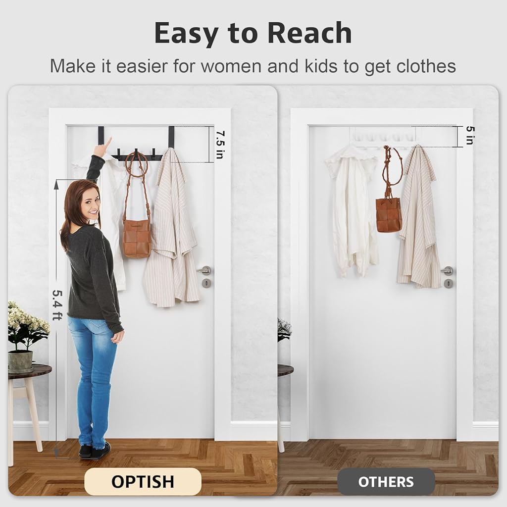 HASTHIP® Over The Door Hooks, Door Hanger Hook, Towel Rack for Bathroom, Door Towel Hanger for Hanging Clothes Hat (Black, 1 Pack) HASTHIP® Over The Door Hooks, Door Hanger Hook, Towel Rack for Bathroom, Door Towel Hanger for Hanging Clothes Hat (Black, 1 Pack)